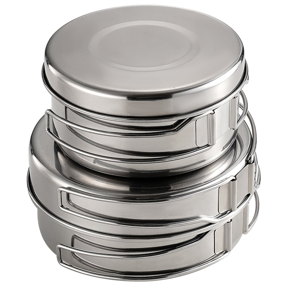 Camping Cooking Lightweight - 1Set Stainless Steel Camping Cookware Set