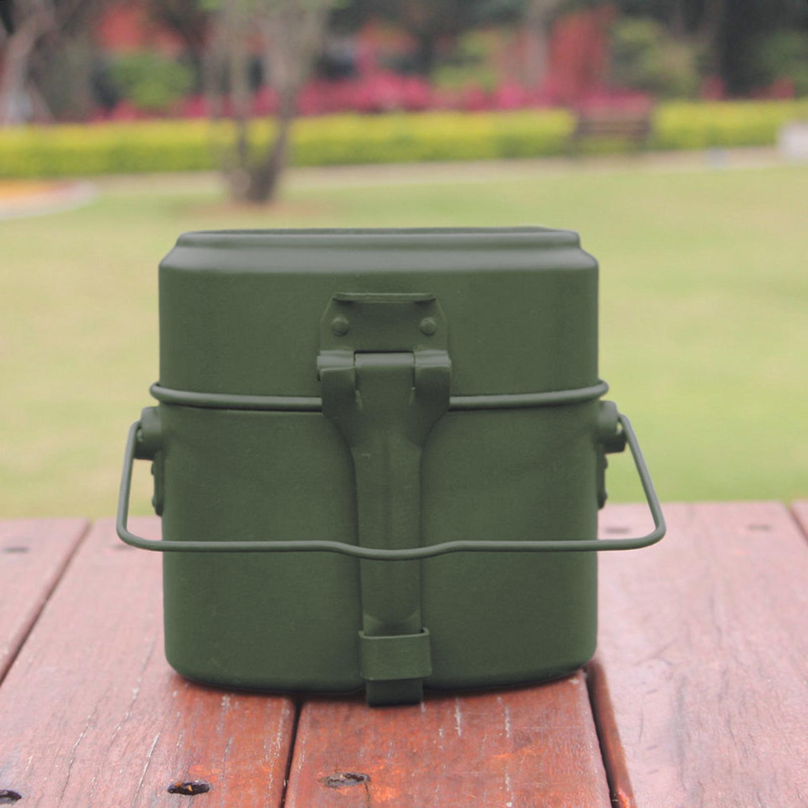 Camping Cooking Mess Kit - Outdoor Cooking Pot Set Aluminum Lunch