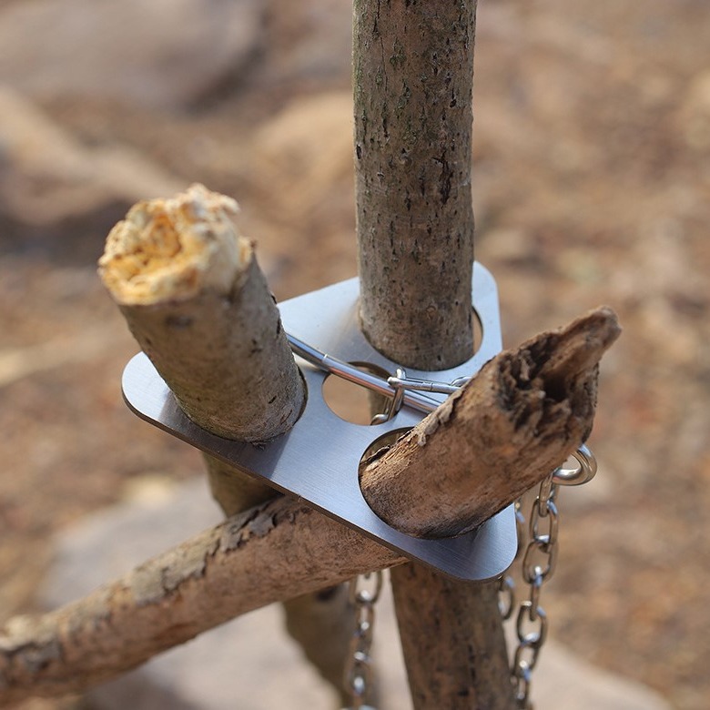 Camping Cooking Tripod - Stainless Steel Camping Tripod Portable Detachable