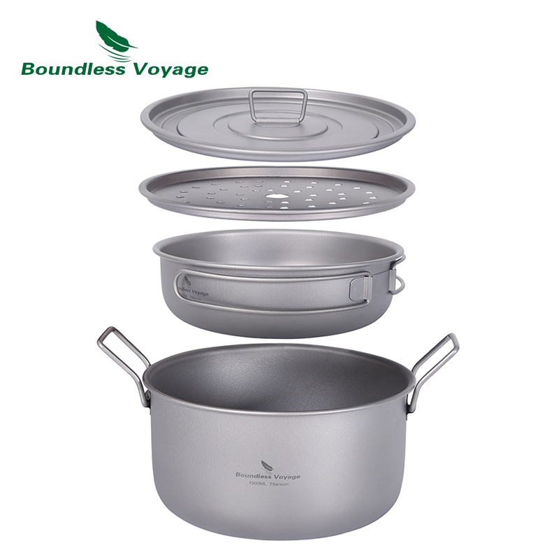 Camping Cooking Pots And Pans Set - Boundless Voyage Camping Cooking Pot Multifunctional