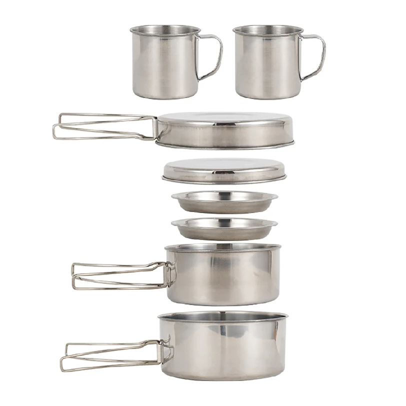 8pcs/Set Camping Cookware Mess - Camping Cooking Pots And Pans Set ulasan dan harga