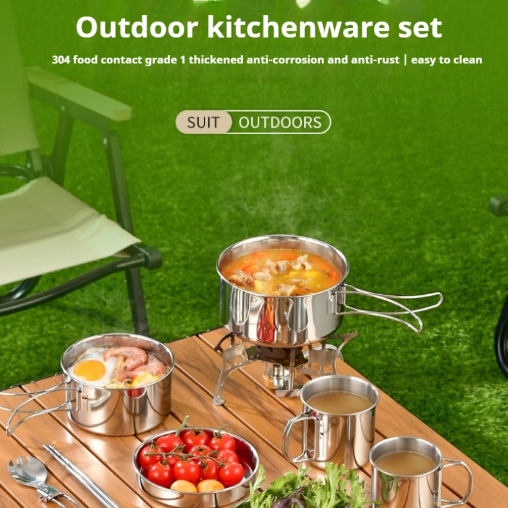12PCS Adventure Camp Cook Set  - Camping Cooking Pots And Pans Set ulasan dan harga