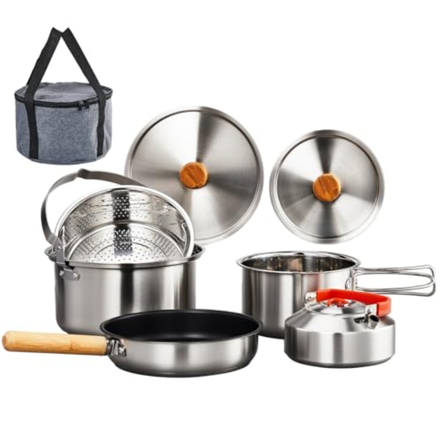 Camping Cookware Set, Lightwei - Camping Cooking Mess Kit ulasan dan harga