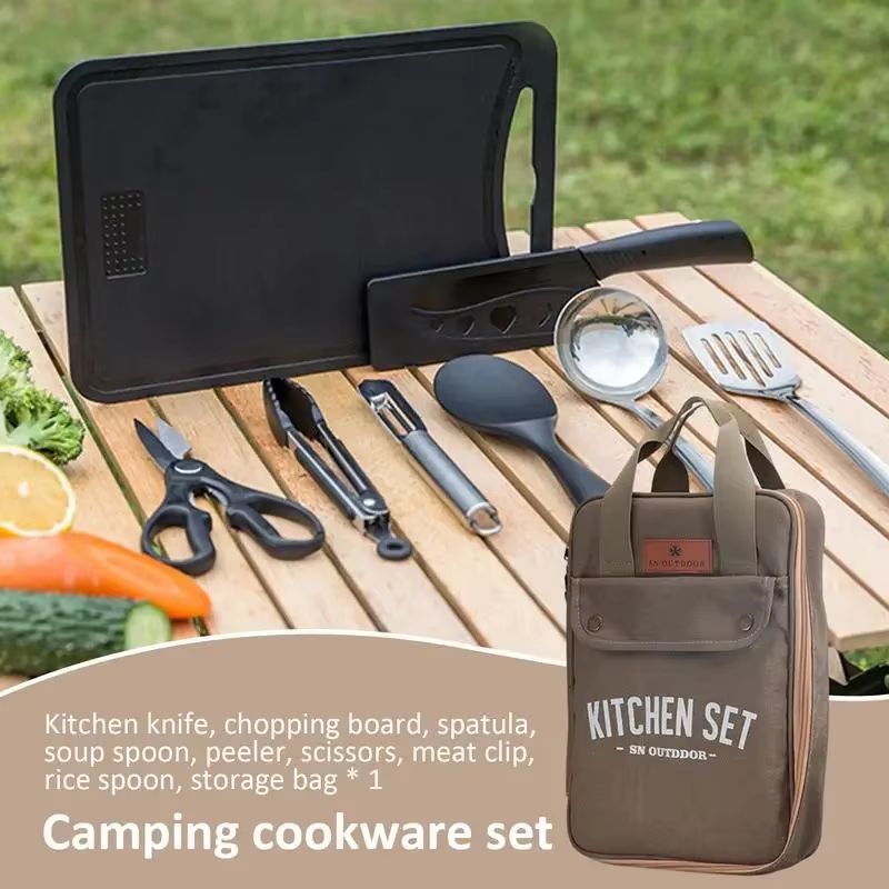 8pcs Camping Kitchen Cookware  - Camping Cooking All In One ulasan dan harga