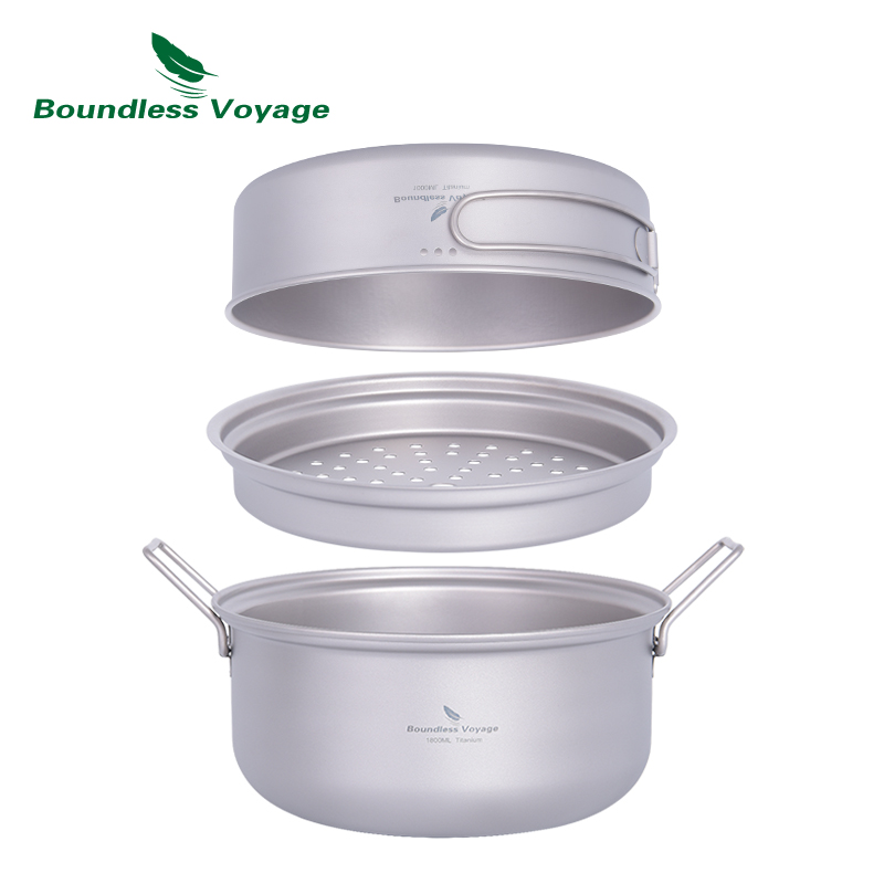 Boundless Voyage Titanium Stea - Camping Cooking Pots And Pans Set ulasan dan harga