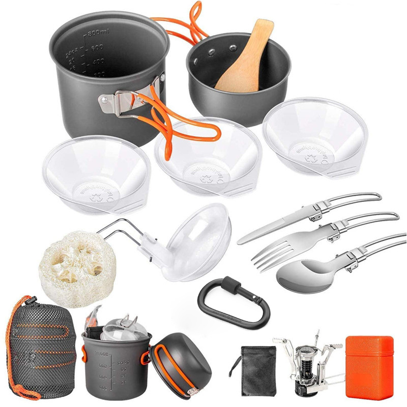 Camping Cookware Kit, Camping  - Camping Cooking Pots And Pans Set ulasan dan harga
