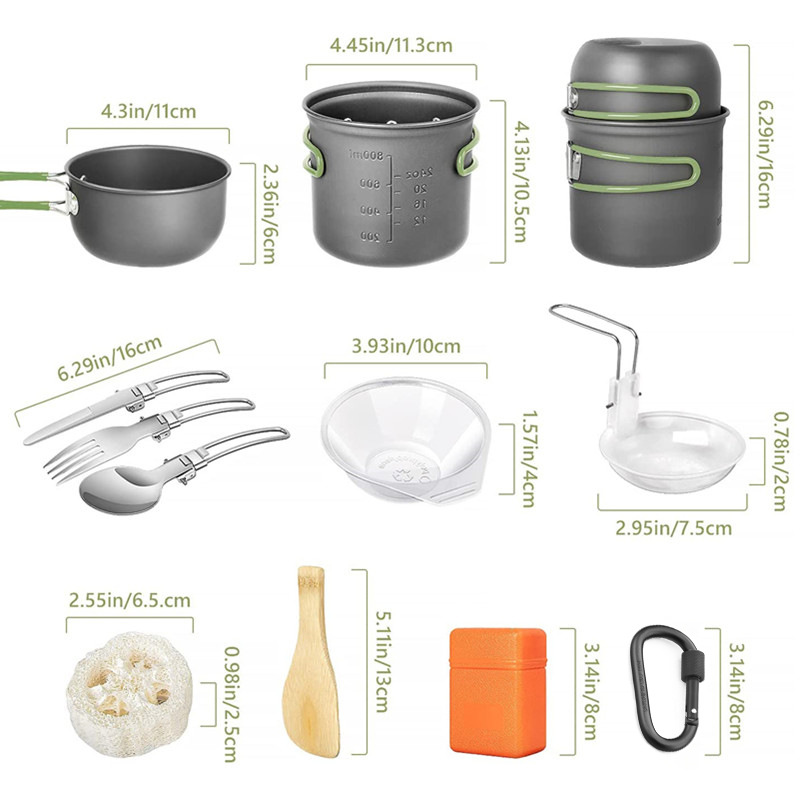 Camping Cookware Kit, Camping  - Camping Cooking Pots And Pans Set ulasan dan harga