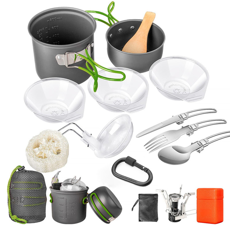 Camping Cookware Kit, Camping  - Camping Cooking Pots And Pans Set ulasan dan harga