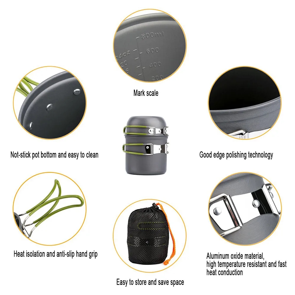 Camping Cookware Mess Kit Ultr - Camping Cooking Mess Kit ulasan dan harga