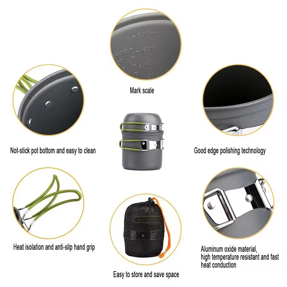 Ultralight Camping Cookware Me - Camping Cooking Mess Kit ulasan dan harga
