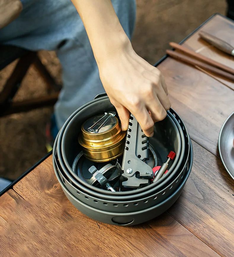 Camping Gas Stove Alcohol Stov - Camping Cooking Pots And Pans Set ulasan dan harga