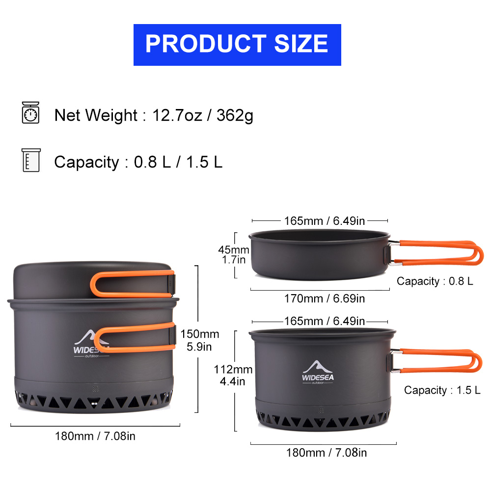 Widesea Camping 1.3L 2.3L Cook - Camping Cooking Set Jetboil ulasan dan harga