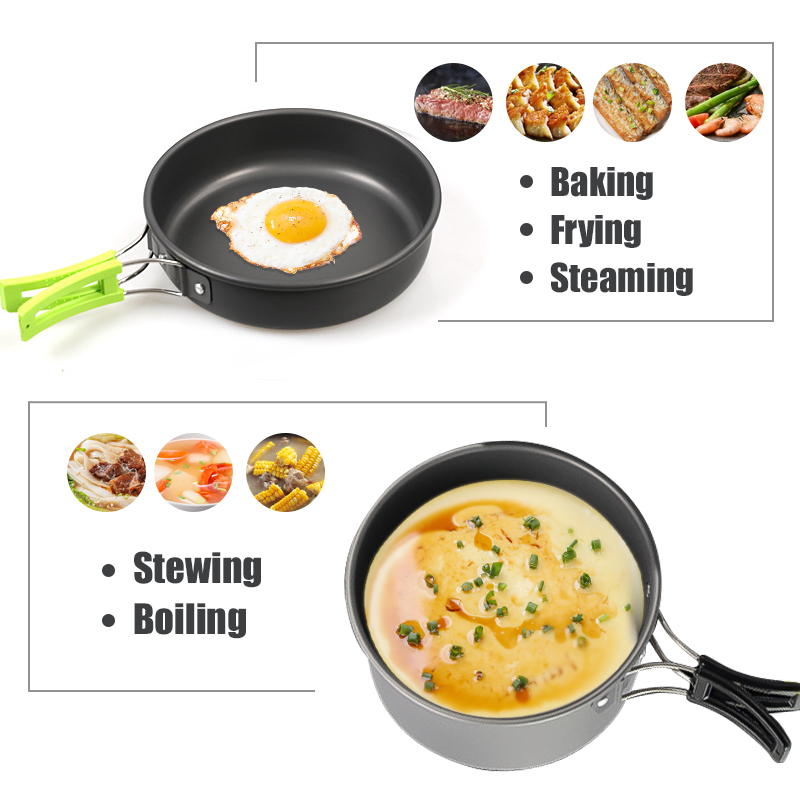 WESTTUNE Camping Cookware Kit  - Camping Cooking Pots And Pans Set ulasan dan harga