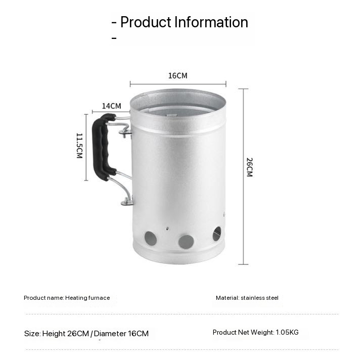 -FAVOUR Auplex Kamado Stainles - Charcoal Chimney Starter ulasan dan harga
