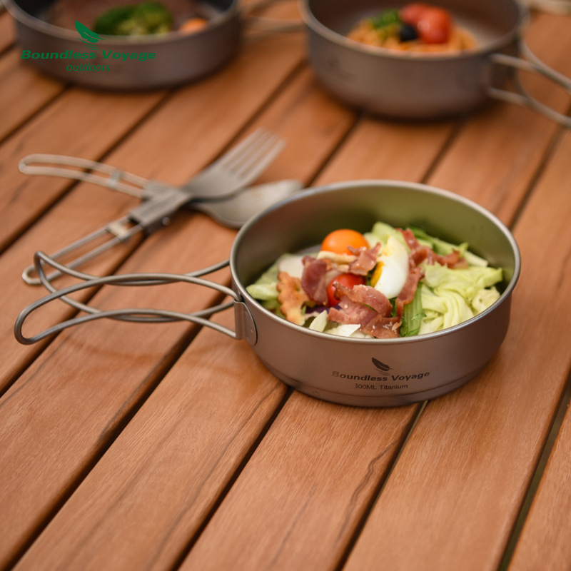 Pure Titanium Folding Handle P - Camping Cooking Pots And Pans Set ulasan dan harga