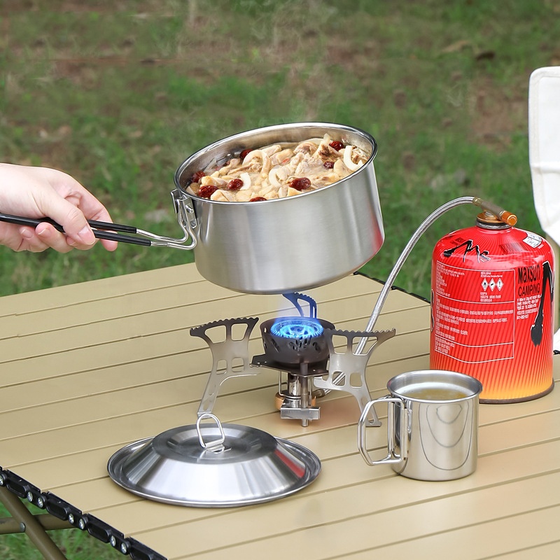 Hot Sale 304 Stainless Steel O - Camping Cooking Mess Kit ulasan dan harga