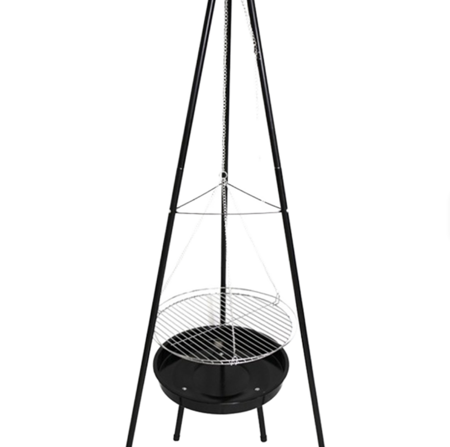Heavy-Duty Tripod Hanging BBQ  - Camping Cooking Tripod ulasan dan harga