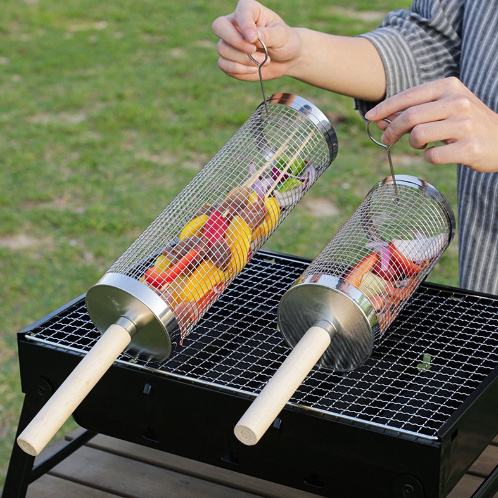 Stainless Steel Rolling BBQ Gr - Camping Cooking Device ulasan dan harga