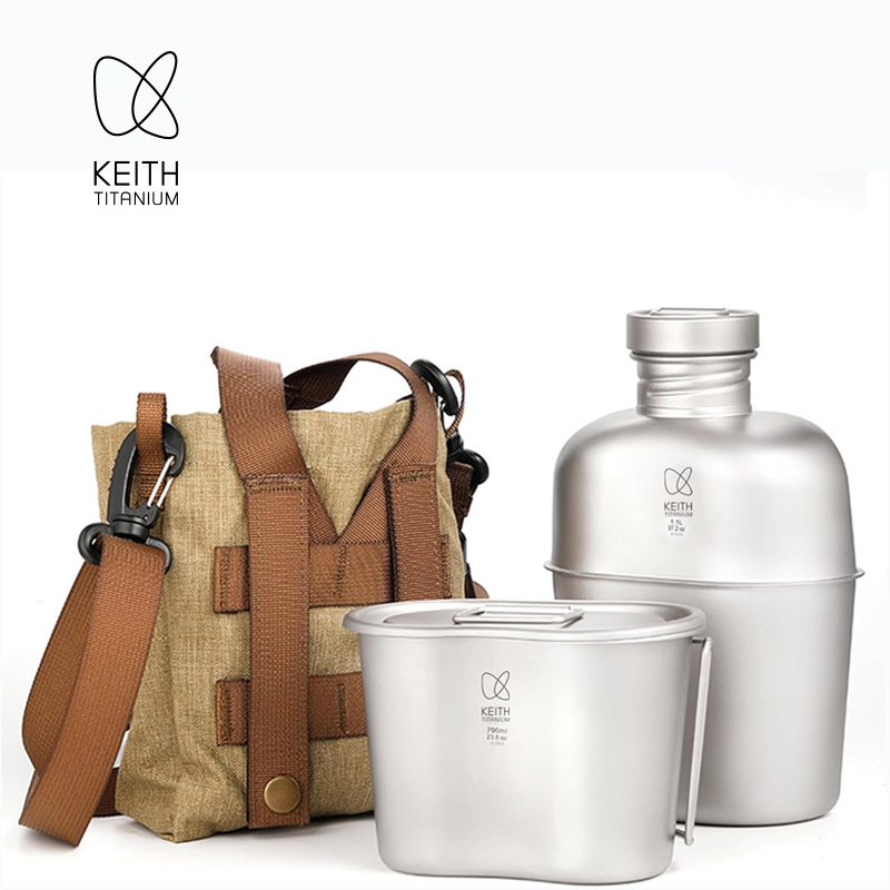 KEITH  Pure Titanium Canteen M - Camping Cooking Mess Kit ulasan dan harga