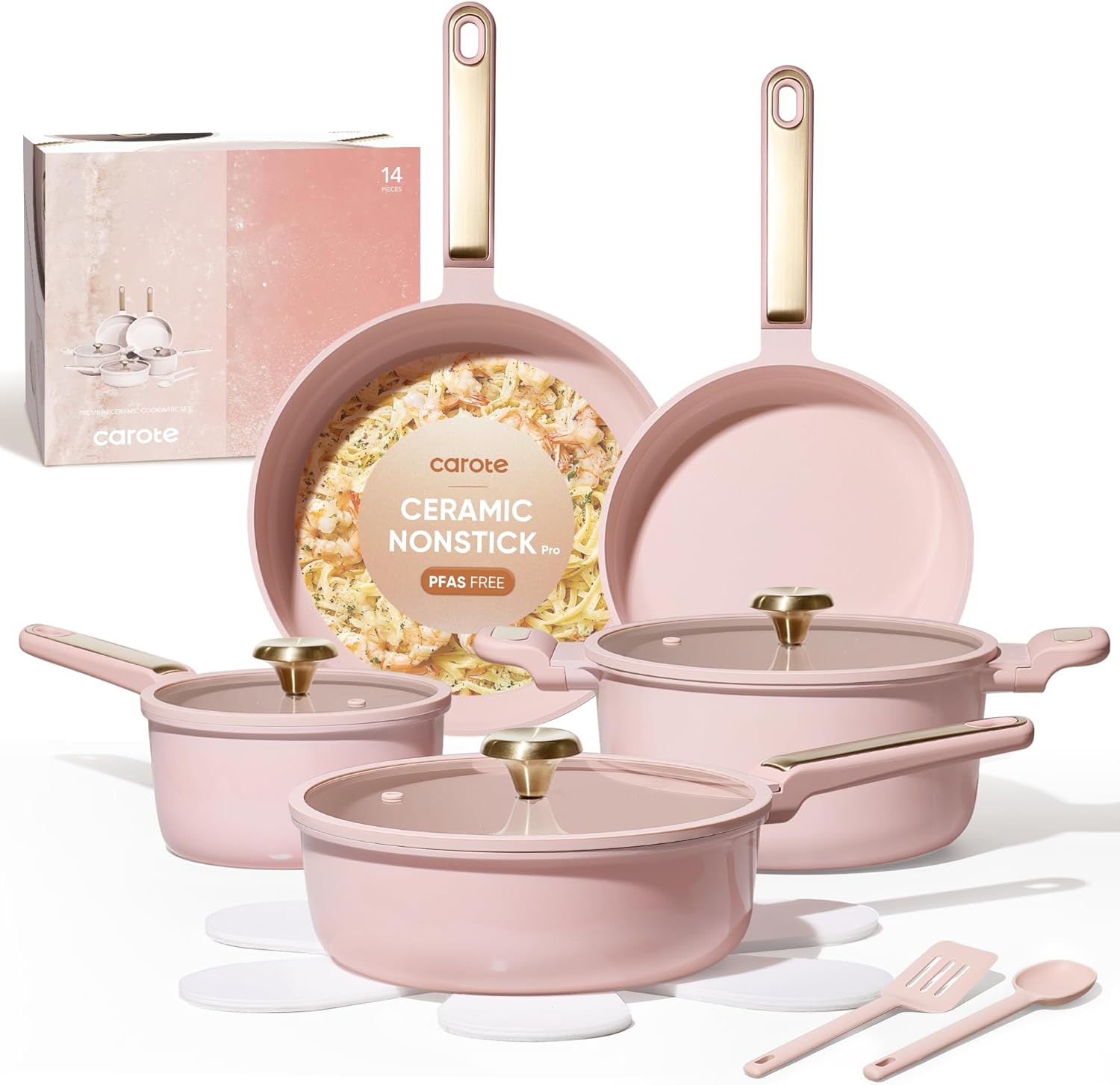 Nonstick Ceramic Cookware Set, - Camping Cooking Pots And Pans Set ulasan dan harga