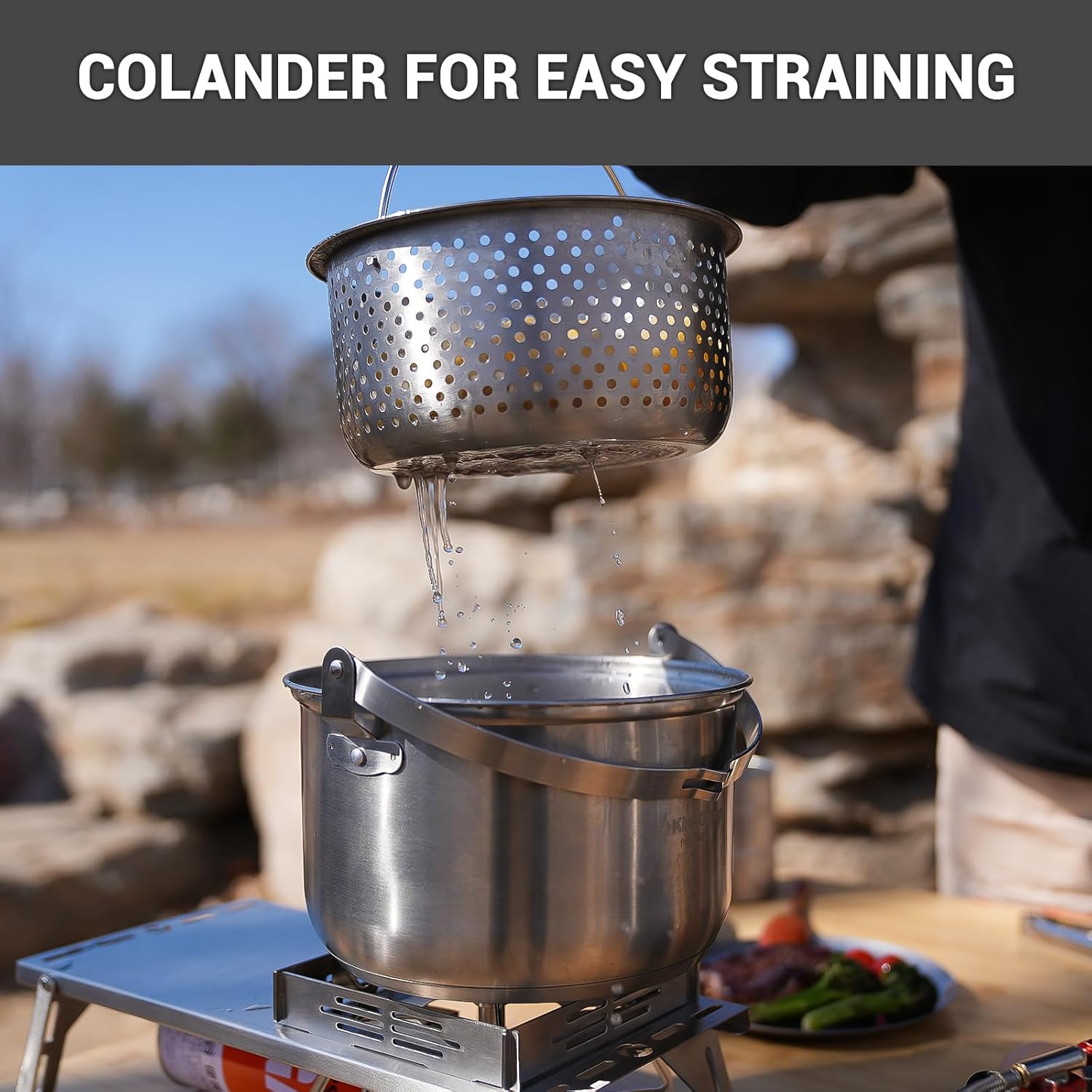 304 Stainless Steel Camping Co - Camping Cooking Pots And Pans Set ulasan dan harga