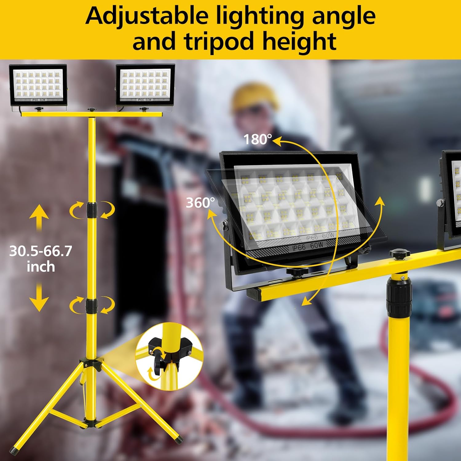 LED Work Light with Stand Adju - Camping Cooking Tripod ulasan dan harga