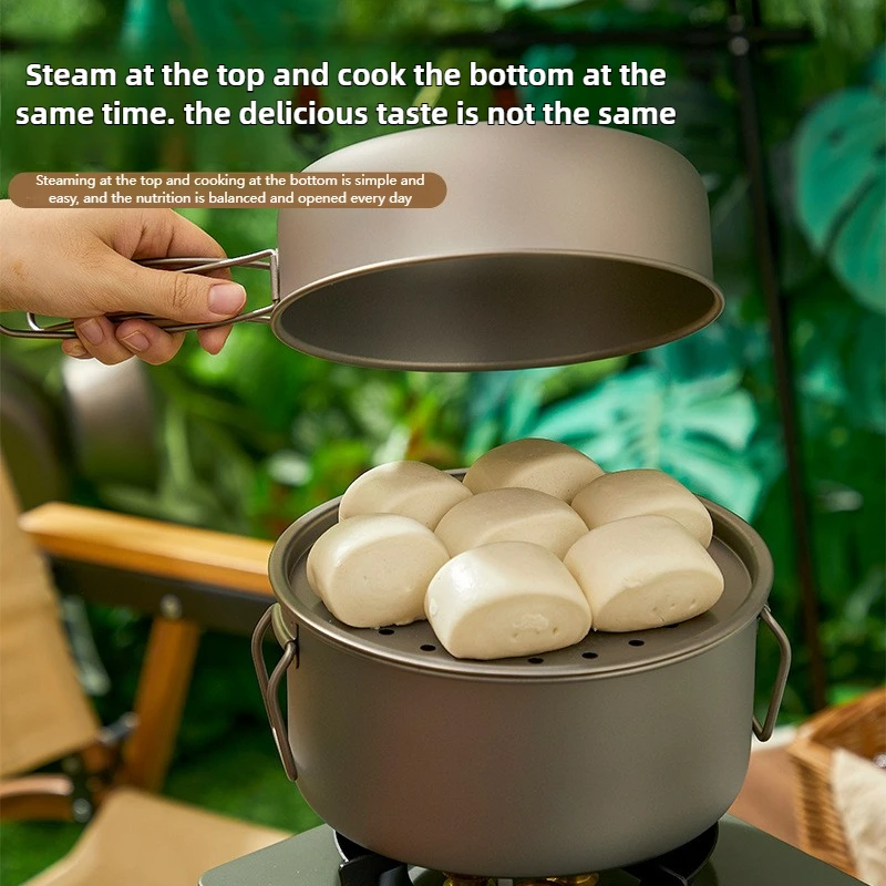 Titanium Outdoor Pot Set Picni - Camping Cooking Lightweight ulasan dan harga