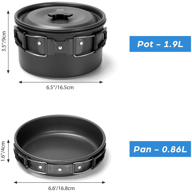 1 Set Outdoor Pot Pan Camping  - Camping Cooking Pots And Pans Set ulasan dan harga