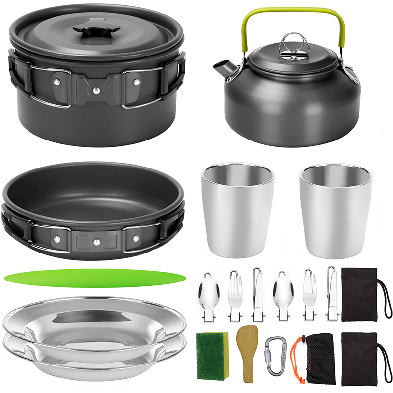 1 Set Outdoor Pot Pan Camping  - Camping Cooking Pots And Pans Set ulasan dan harga