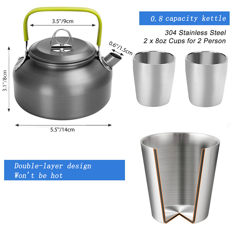 1 Set Outdoor Pot Pan Camping  - Camping Cooking Pots And Pans Set ulasan dan harga