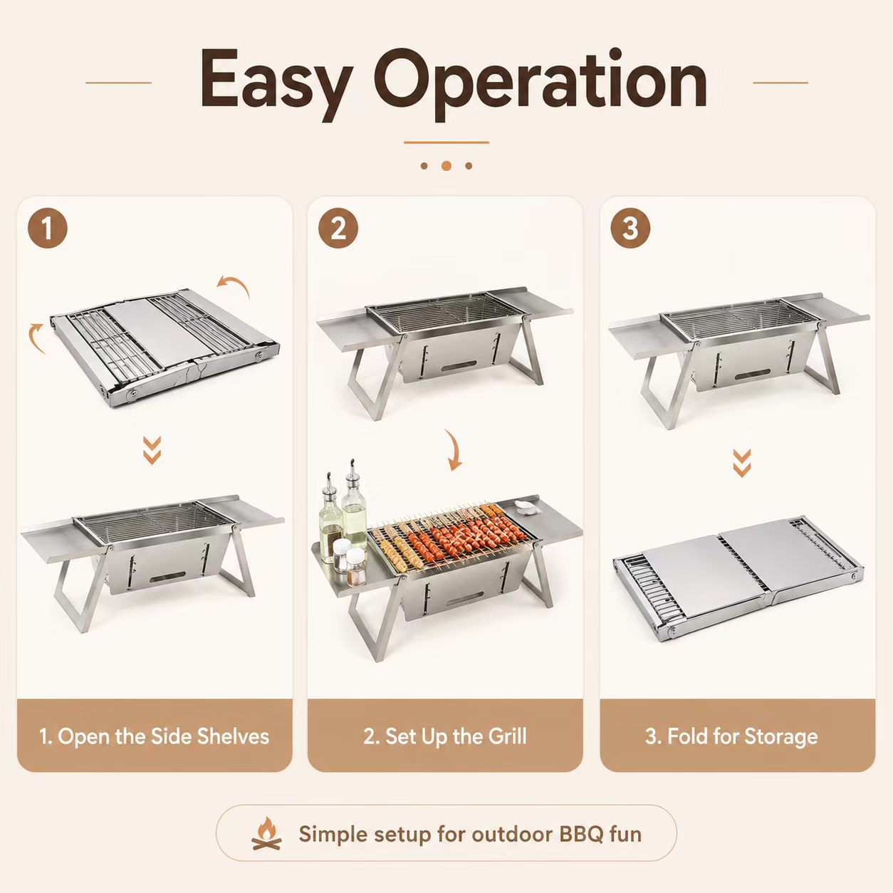 Foldable Stainless Steel Charc - Camp Grill Portable Folding ulasan dan harga