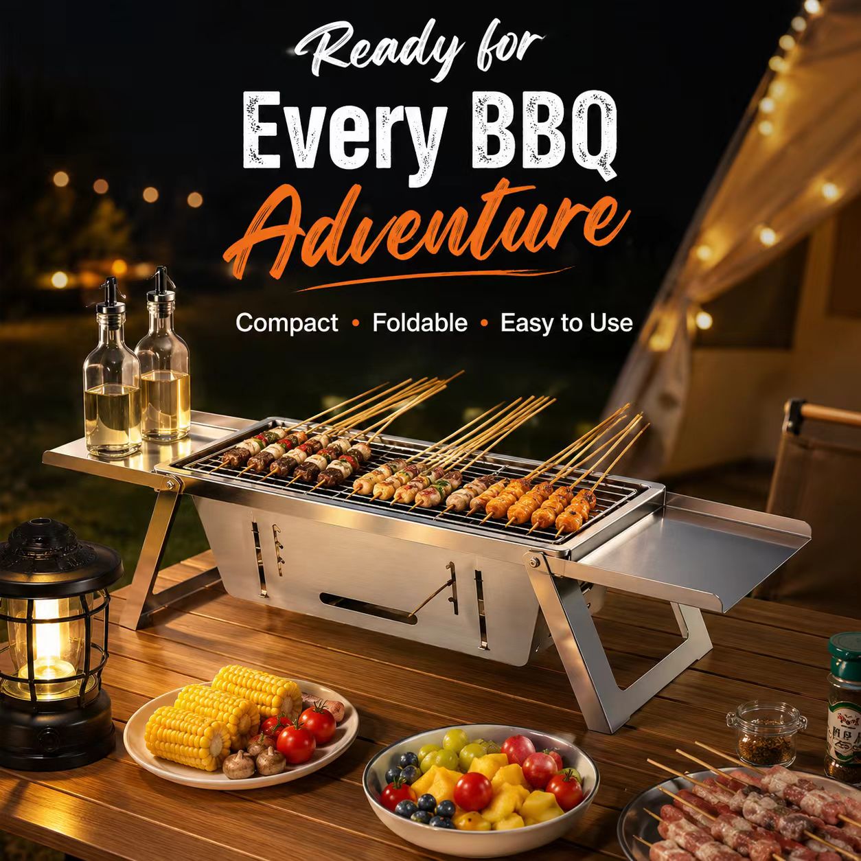Foldable Stainless Steel Charc - Camp Grill Portable Folding ulasan dan harga